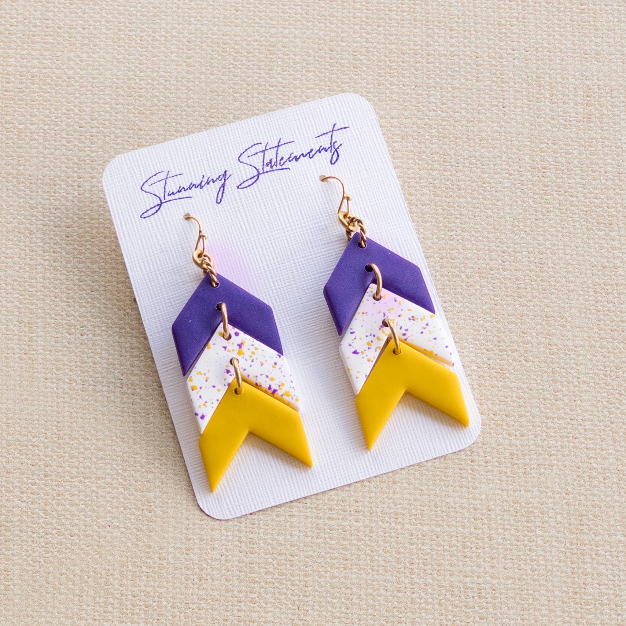Stunning Statements - Wholesale Dangle Earrings - Tara Gameday School Spirit Clay Earrings10