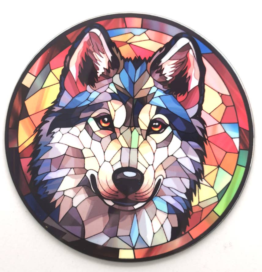 Dogcrafts – wholesale Coasters – Husky Stained Glass Effect Coaster0