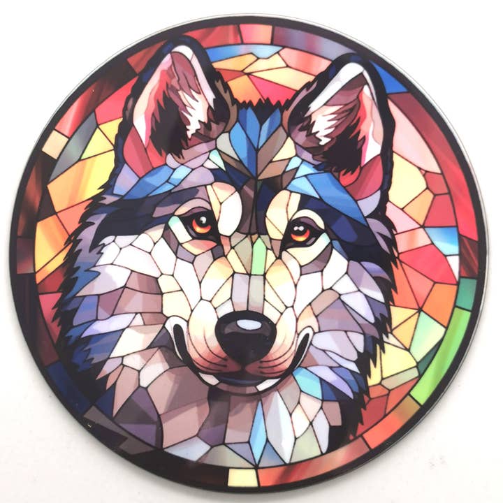 Dogcrafts – wholesale Coasters – Husky Stained Glass Effect Coaster