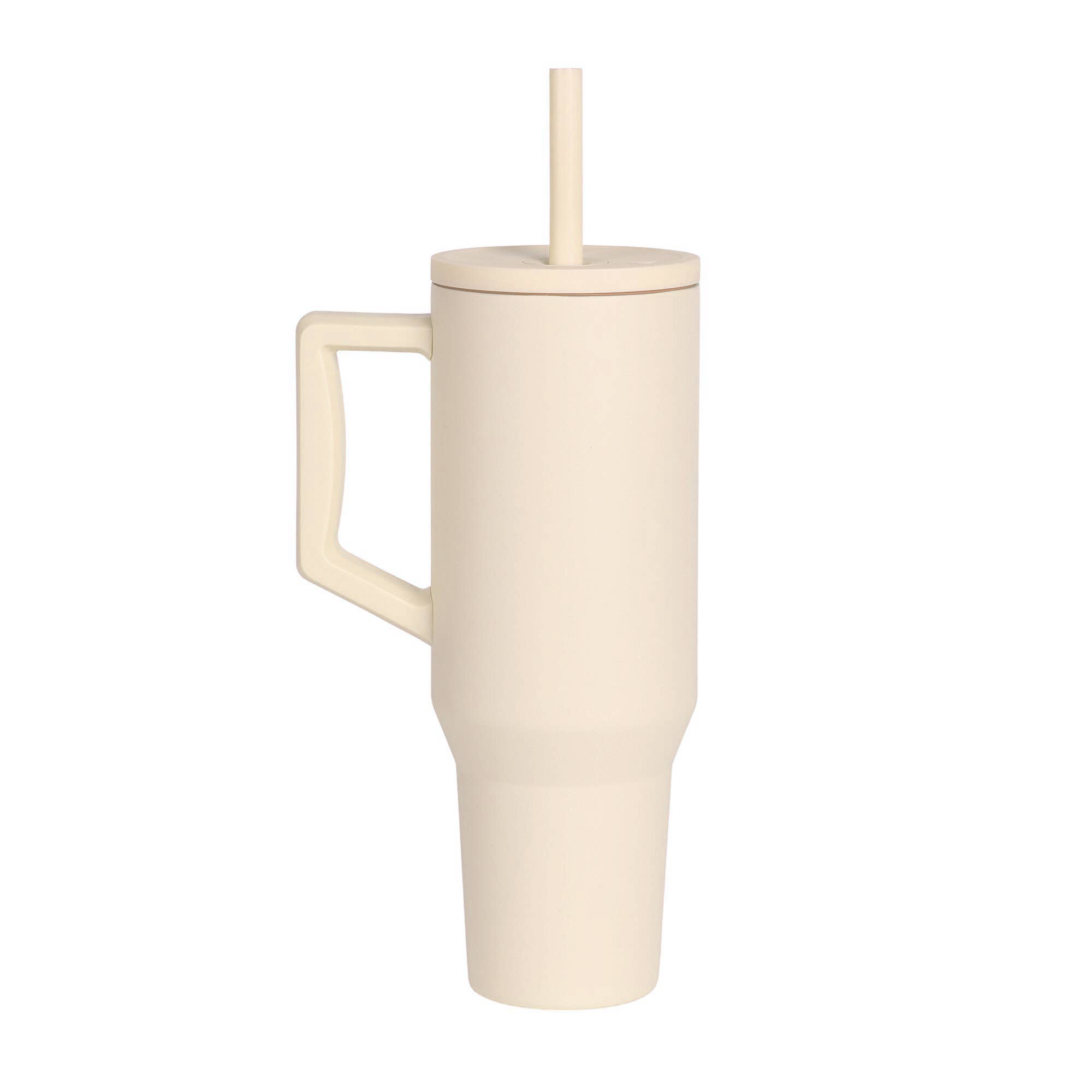 Elemental - Wholesale Insulated Mug/Tumbler - Commuter Insulated Straw Tumbler 40oz - Beige2