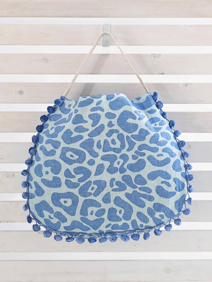 BORSA SPIAGGIA KEROS PARL.BLU & MENTA PONPON per la vendita all'ingrosso da parte di AELIA ANNA