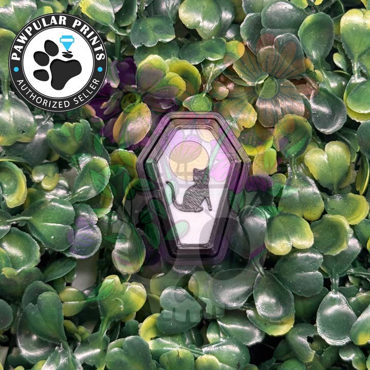 Cat & Moon Coffin Fidget Clicker for wholesale by Vibrant Xpressions