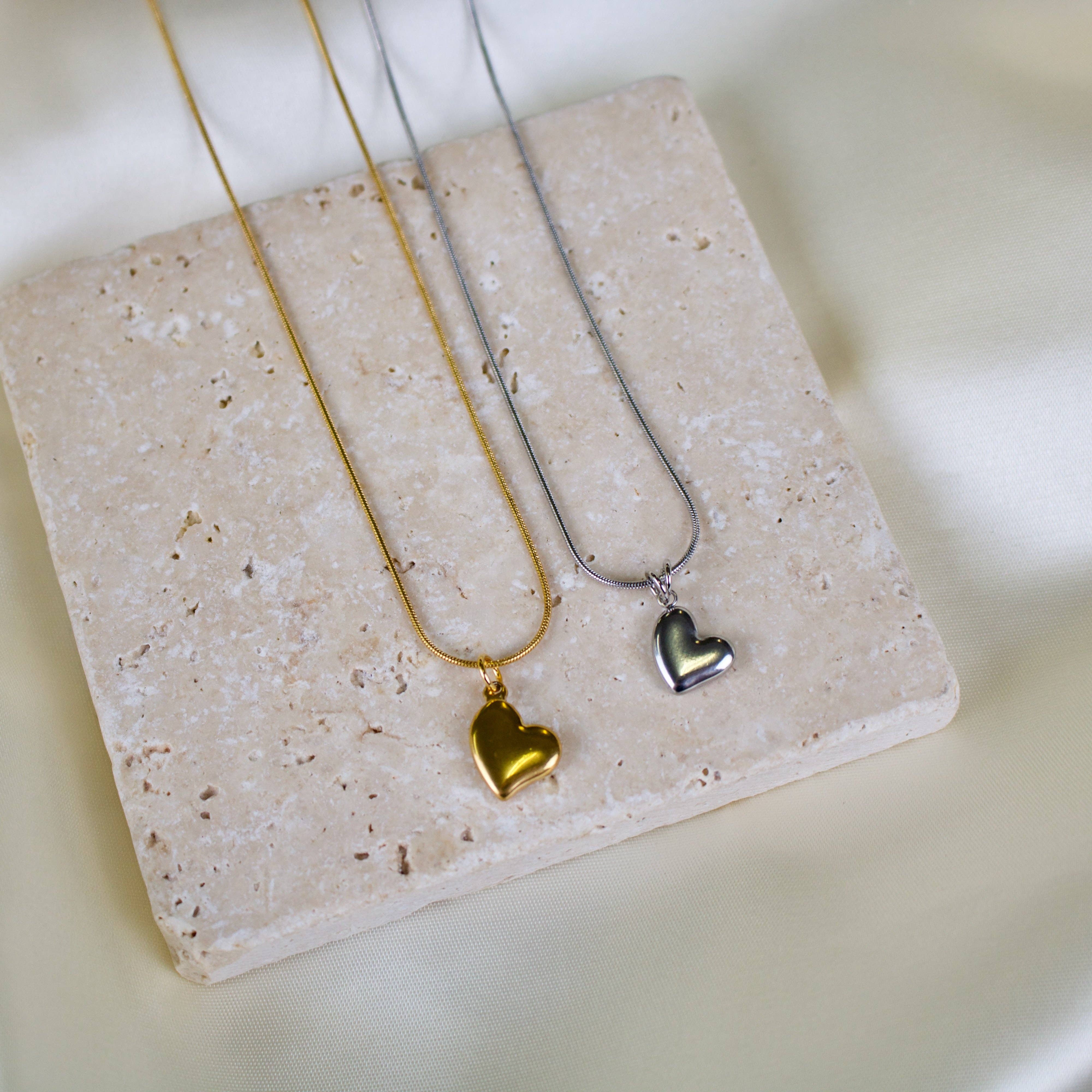 TISH jewelry - Wholesale Pendant/Charm Necklace - Malia // Puffed Heart Necklace3