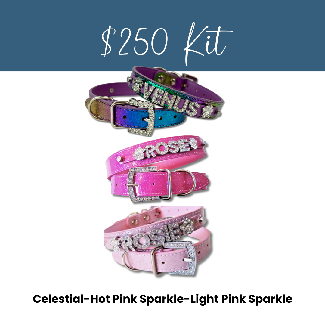 House of FurBaby - Wholesale Pet Collar - Cat/Dog - DIY Pet Collar Bar Kit: Silver Sparkle 280 Pieces $600 Value16
