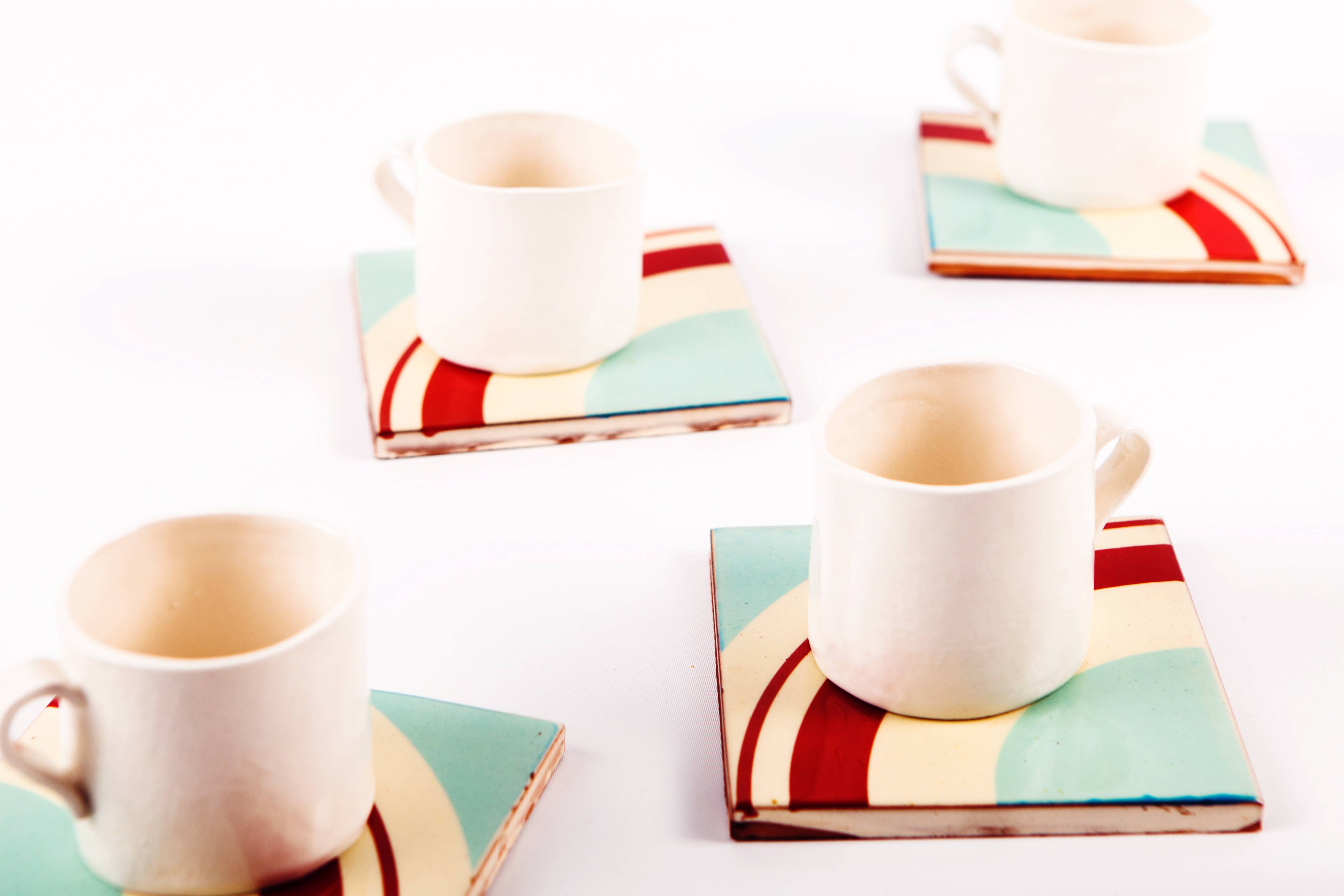 Bussoga – Base de copos por atacado – Porta-copos Escates - Conjunto de 4 peças1