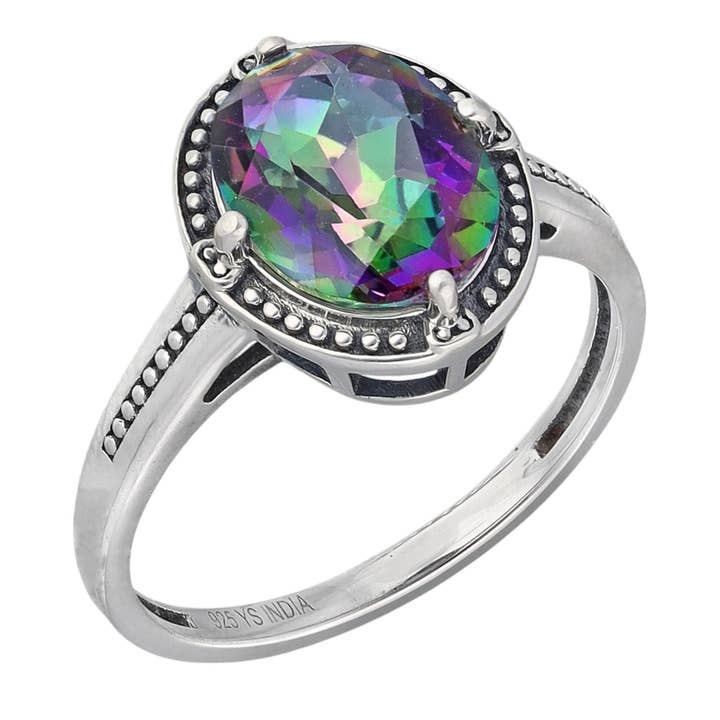 Spectrum Mystic Topaz Sterling Silver Ring for wholesale by Saraswati Imports