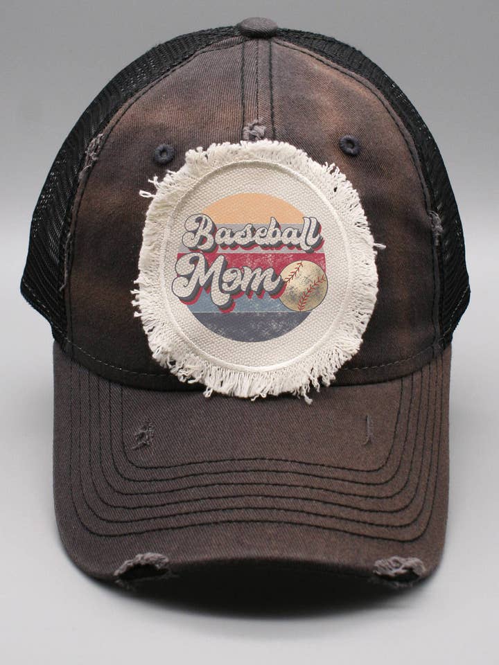 Baseball Mom Circle Gameday Graphic Patch Hat for wholesale by Cali Boutique Wholesale