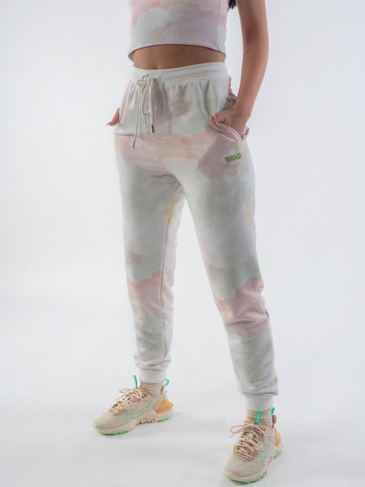 Watercolour Tie Dye Joggers for wholesale by WKND Apparel