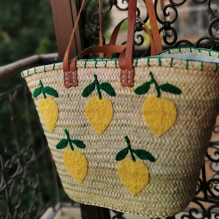 craftberber - Wholesale Beach Bag - French market bag, Straw bag with leather handle, Beach bag2