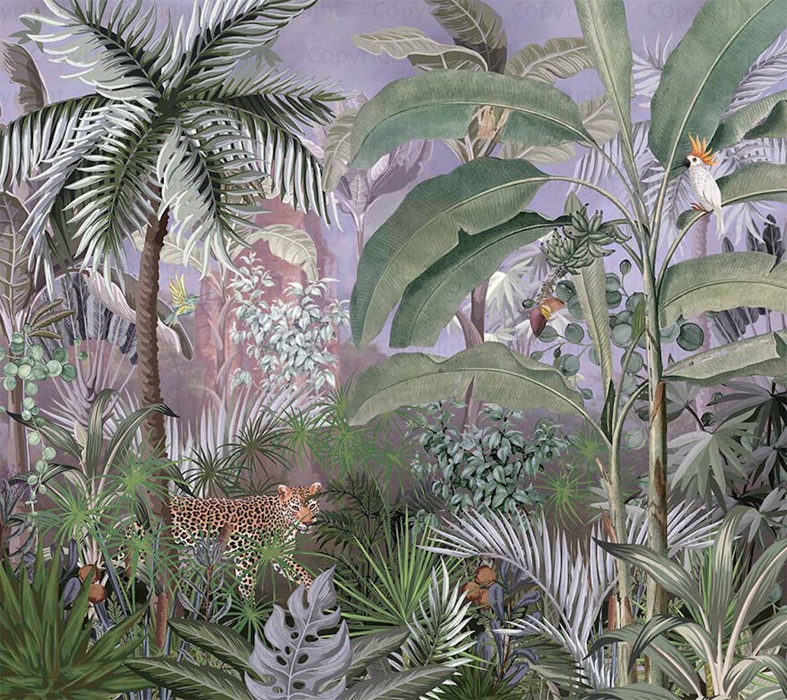 GK Home Decor - Wholesale Wallpaper - Jungle Adventure Vibrant Wildlife Mural with Lush Greenery0