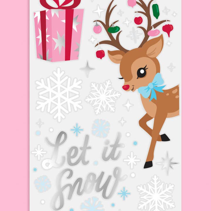xo, Fetti - Wholesale Christmas Decoration - Winter Wonderland Window Clings - 6 silver foil and color sheets