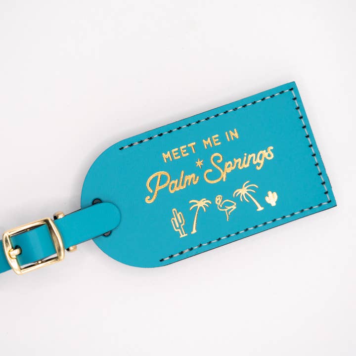 Letter + Leather - Wholesale Luggage Tag - Palm Springs Wedding Favor or Travel Souvenir