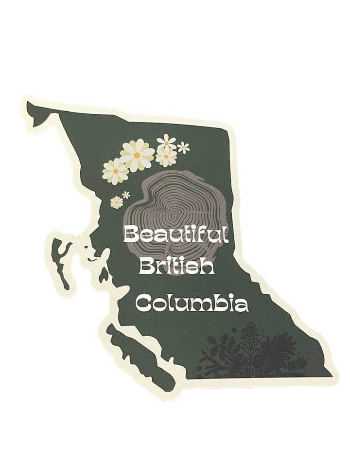 British Columbia Sticker Green Map Of BC Sticker for wholesale by Harlo stickers