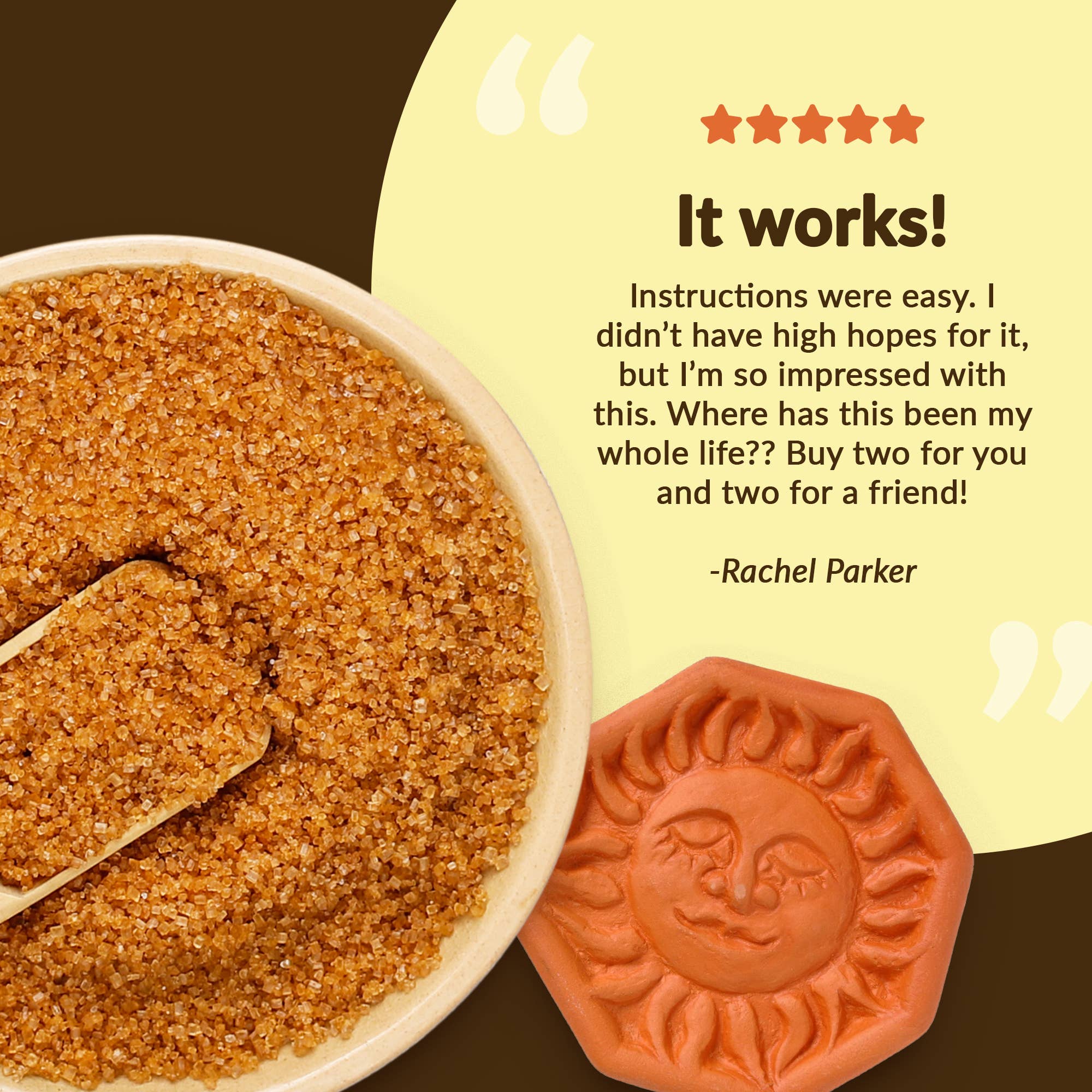 JBK Pottery - Wholesale Kitchen Tool/Gadget - Brown Sugar Saver - Sun Design11