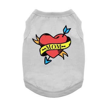 Mom Tattoo Dog Shirt - Glacier Gray for wholesale by Doggie Design