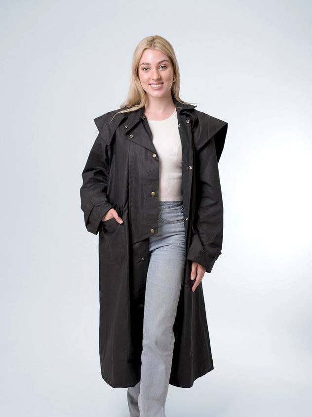 Unisex Full-length Oilskin Riding Coat with Hood for wholesale by Claybourn