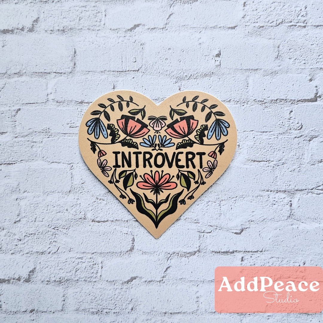 AddPeace Studio - Wholesale Sticker - Introvert Vinyl Sticker | Uplifting Floral Heart Design1