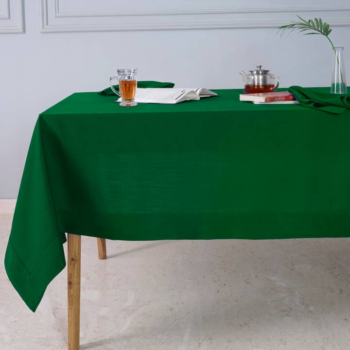 Toalha de mesa de linho sintético Eden Green por atacado de D'Moksha