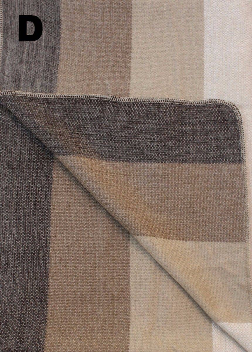 Choice Alpaca Products – wholesale Filtar – Alpacka Bed Filt - Randig13