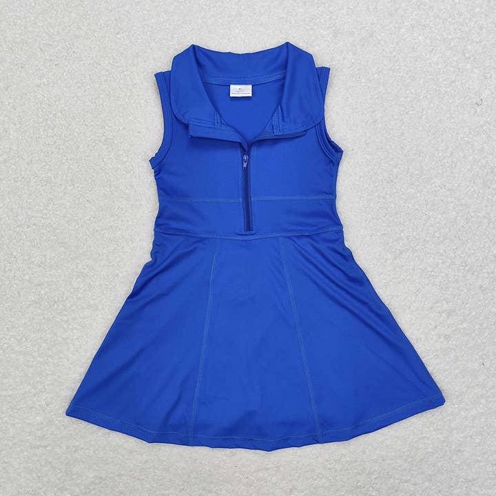 Aier Wholesale - Wholesale Athletic Dress - Kids - Baby Girls Royal Blue Athletic Active Wear Knee Length Dresses
