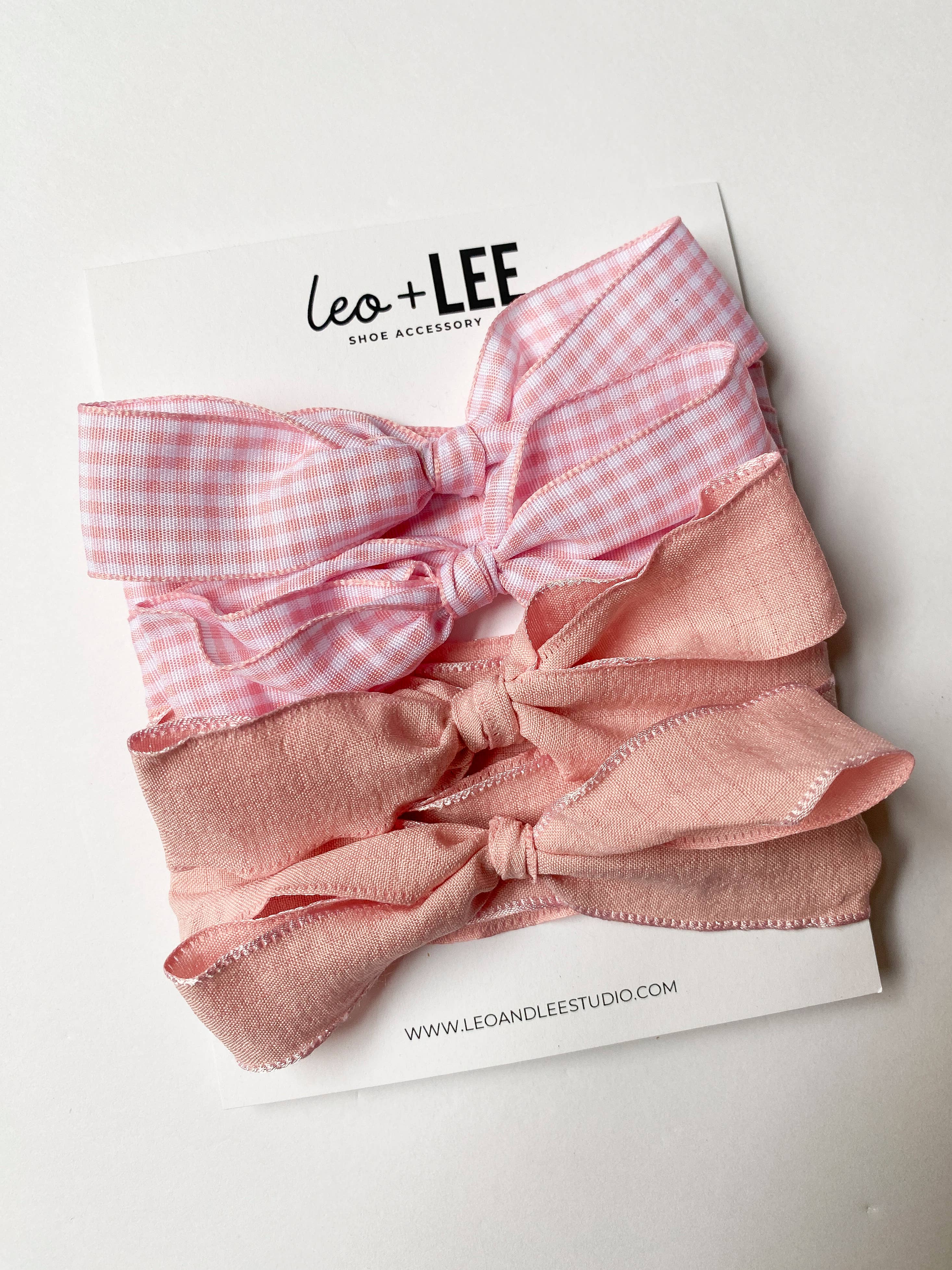 Leo & Lee Studio - Wholesale Shoelaces - Women's -  Gingham Shoe Lace Sets– Ribbon Bow Shoe Accessories13