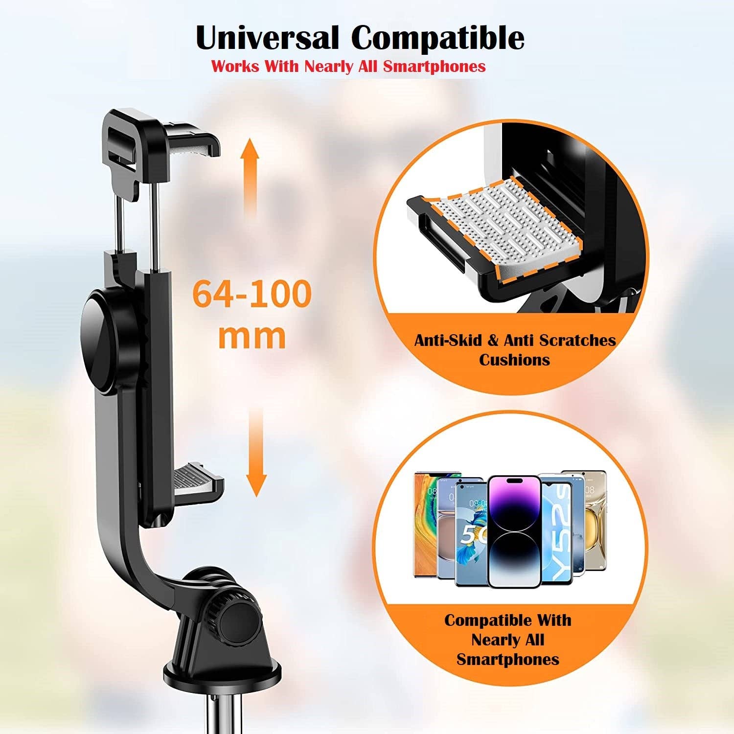 Black 3 in 1 Selfie Stick Tripod With Extendable & Portable Design for wholesale on Faire5