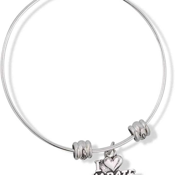 Dave The Bunny - Wholesale Charm/Dangle Bracelet - EPJ I Love Karate Fancy Charm Bangle
