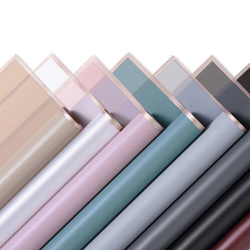 Elegant Design Supply – wholesale Flat wrap – Gold Edge Waterproof Flower Wrapping Paper (20 sheets-bag)21