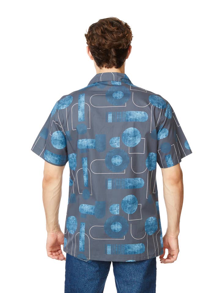 Men's Printed Woven Fun Print Short Sleeve Cotton Shirt for wholesale on Faire1
