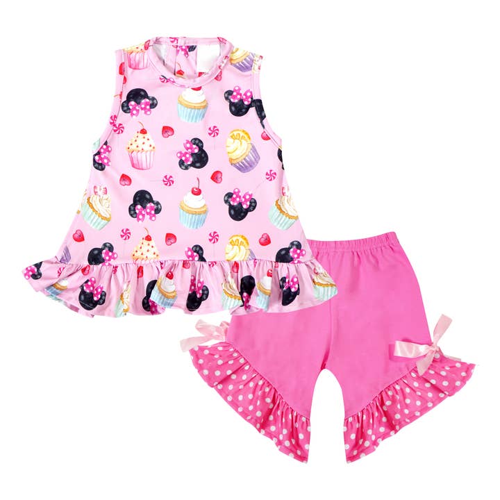 CLEARANCE Girls Minnie Mouse Sweat Treat Ruffle Outfit Set for wholesale by Amor Babee