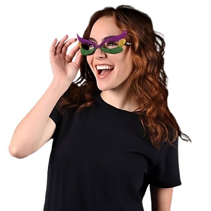 Blinkee.com, LLC - Wholesale Costume - Unisex - Sparkling Glitter Eyeglasses Mask for Mardi Gras New Orleans