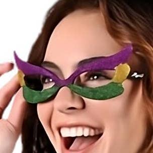 Sparkling Glitter Eyeglasses Mask for Mardi Gras New Orleans for wholesale by Blinkee.com, LLC
