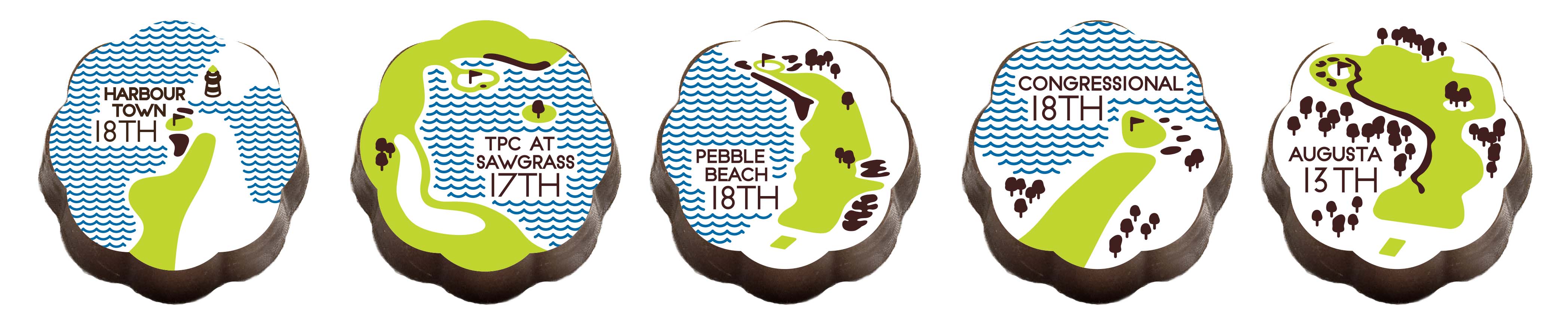 Chouquette – Großhandel Süßigkeiten mit Schokoglasur – Golfplatz Best Holes Chocolate Caramels (Packung mit 5 Stück)2