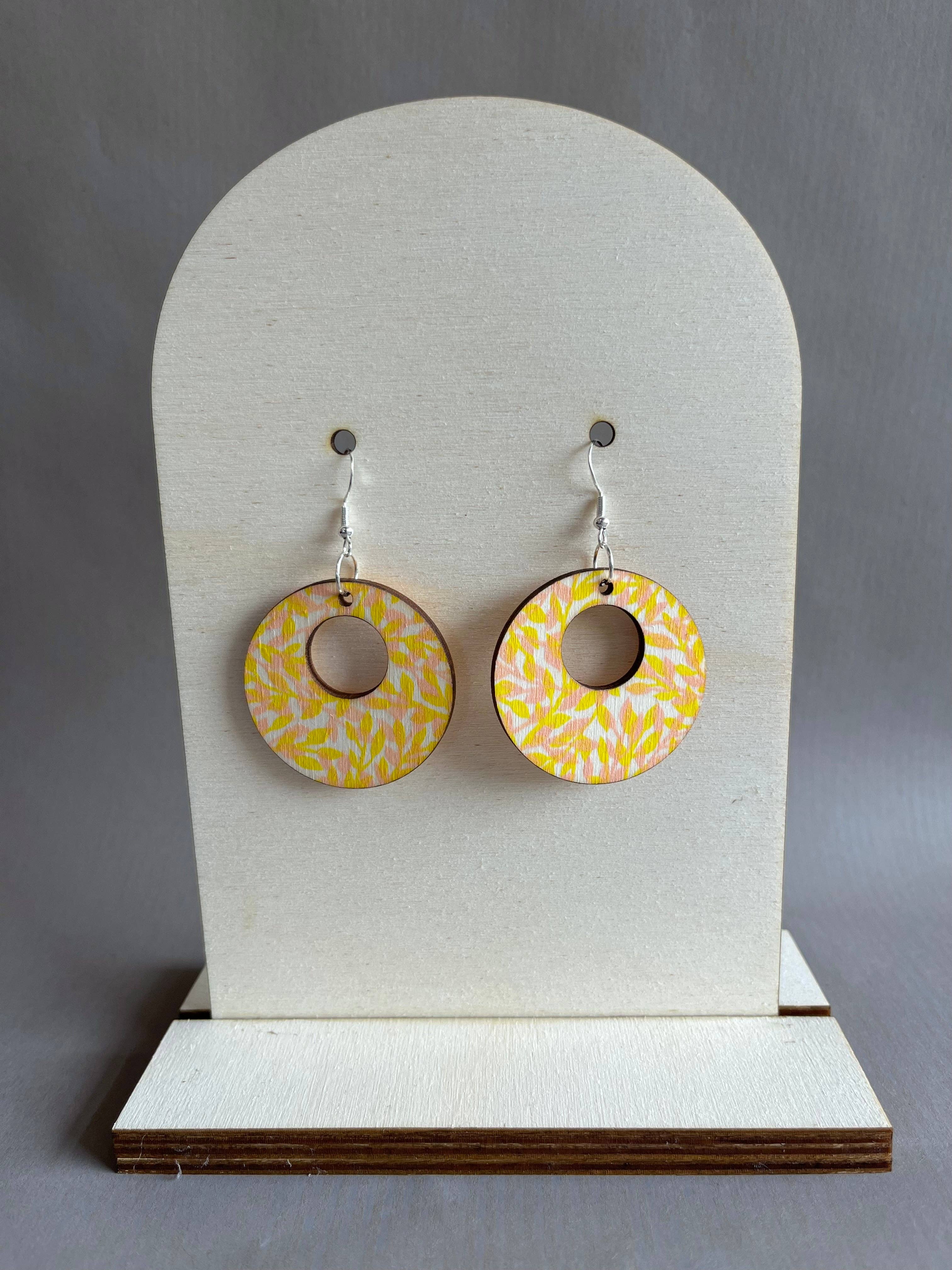 Beth Lewis Art – wholesale Dangle earrings – New Colourful Wooden Earrings31