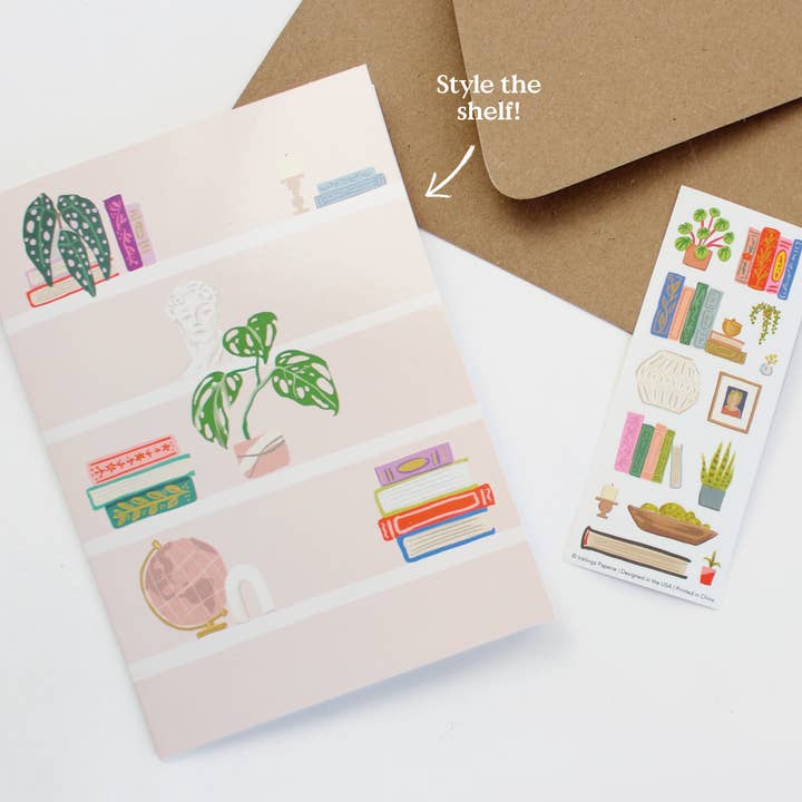 Inklings Paperie - Wholesale Everyday Greeting Card - Sticker Scene Card - Shelfie1