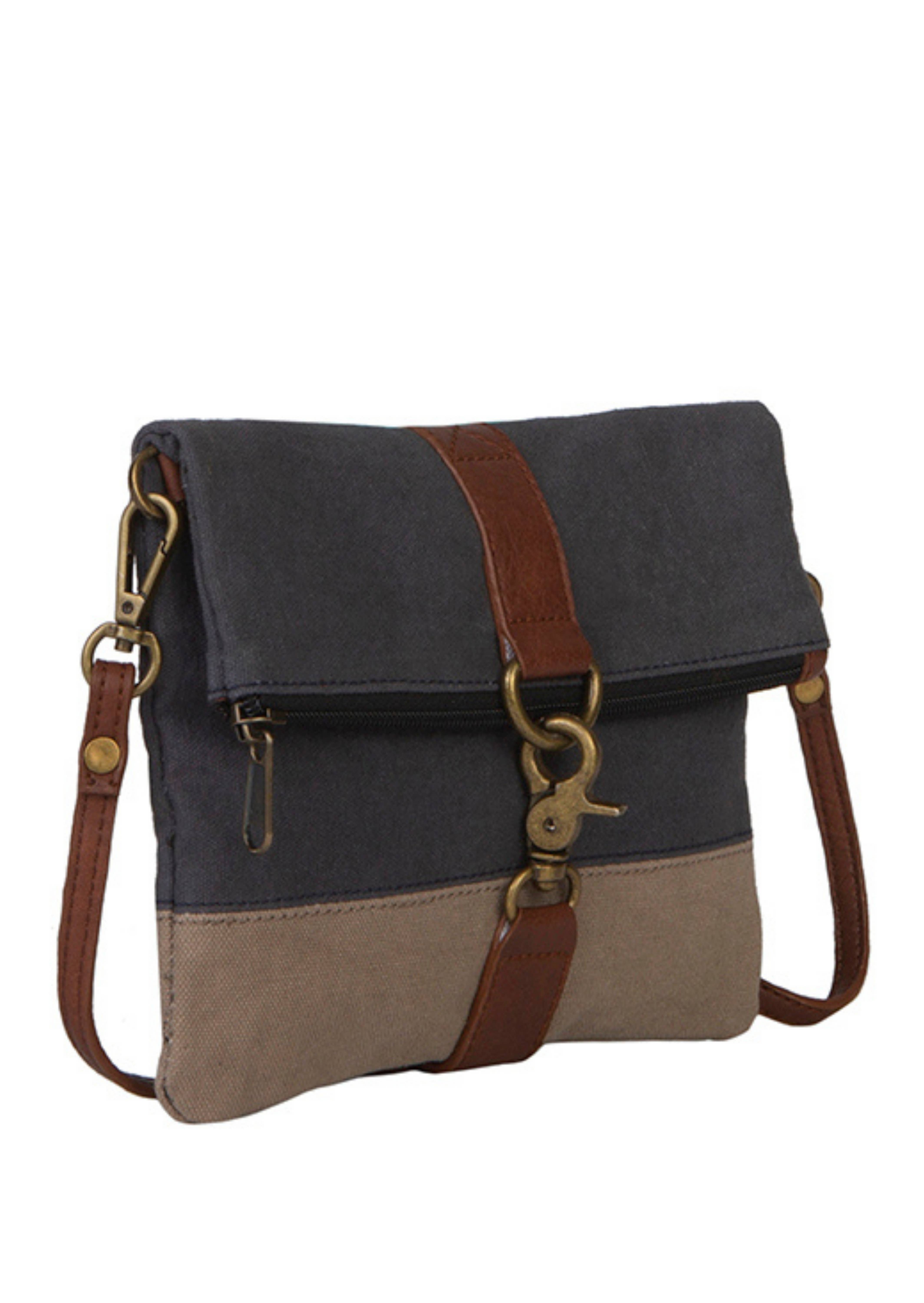 Mona B. – Großhandel Umhängetasche - Damen – Finley M-5299 Umhängetasche aus Segeltuch, hochgeklappt5