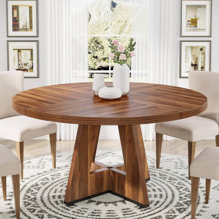 39F Inc. - Wholesale Coffee Table - 47" Round Farmhouse Dining Table ,5 Colors1