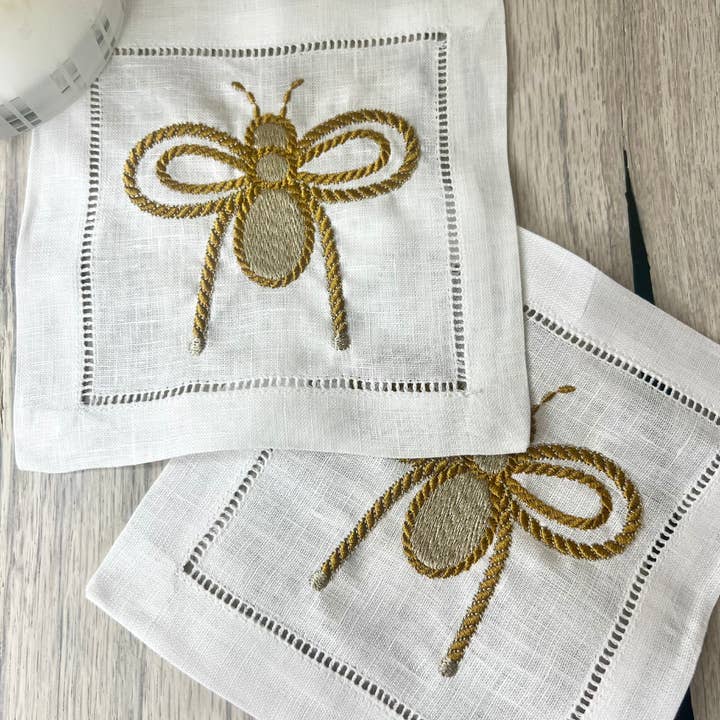 Bumble Bee Cocktail Napkin Set for wholesale by Remington Piper Designs