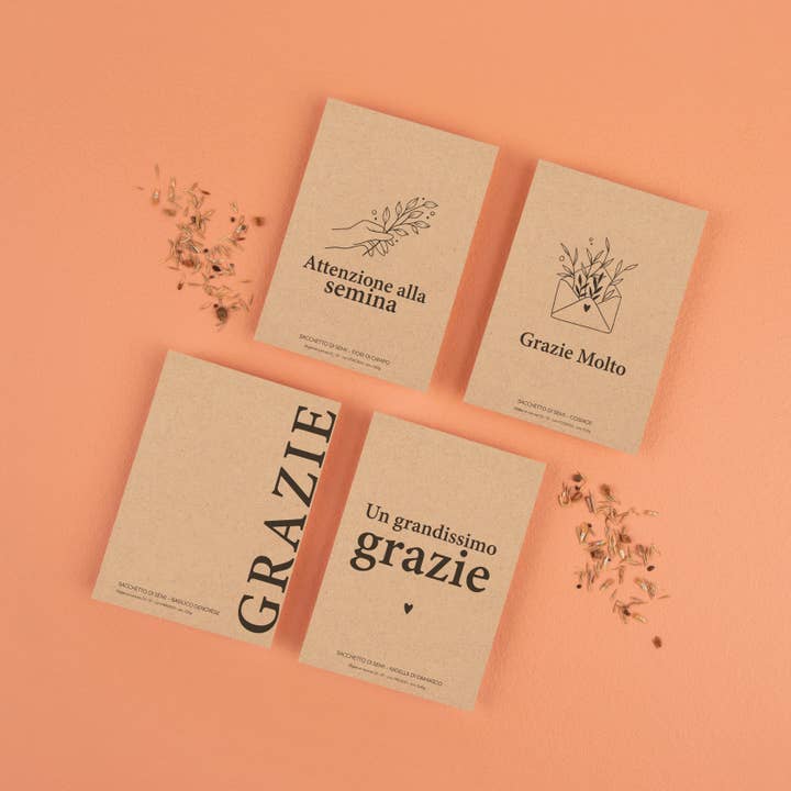 La Fabrique à Sachets – wholesale Tackkort – Grazie - Påse med basilikafrön1