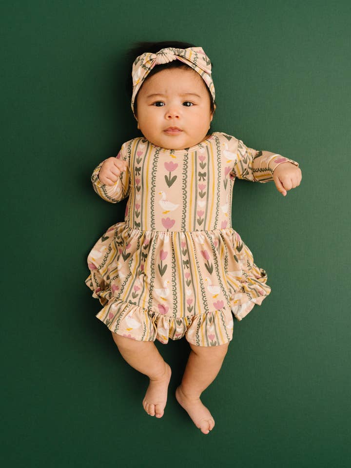 Spring Goose Long Sleeve Bodysuit Bamboo Dress for wholesale by Little One Shop