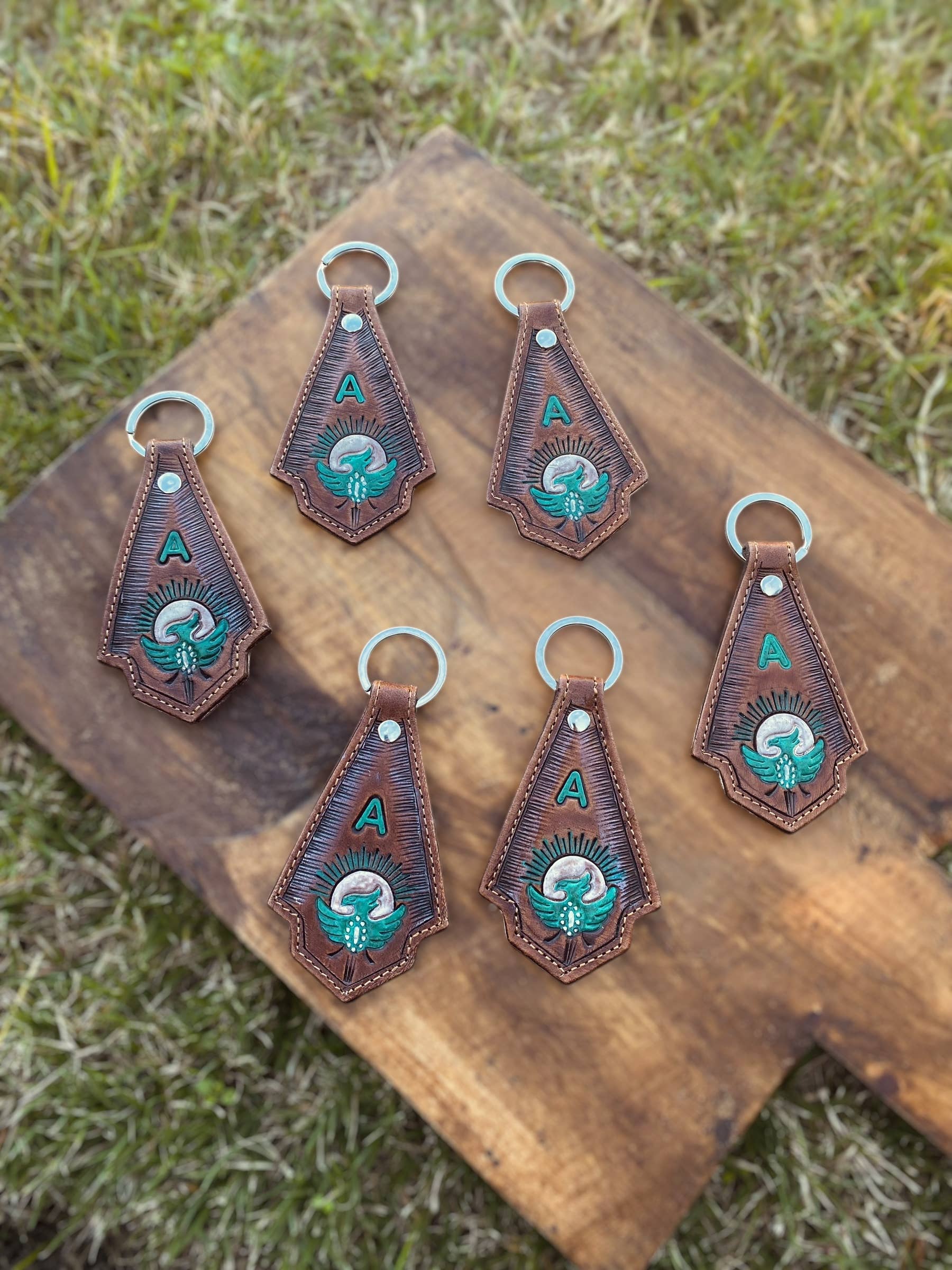 Western Linens - Wholesale Keychain - Women's - Thunderbird Leather Keychain  0