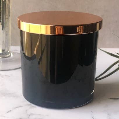 16 oz. Black | Glass Tumbler Candles | White label/No label for wholesale by Ever Rose Candle Co.