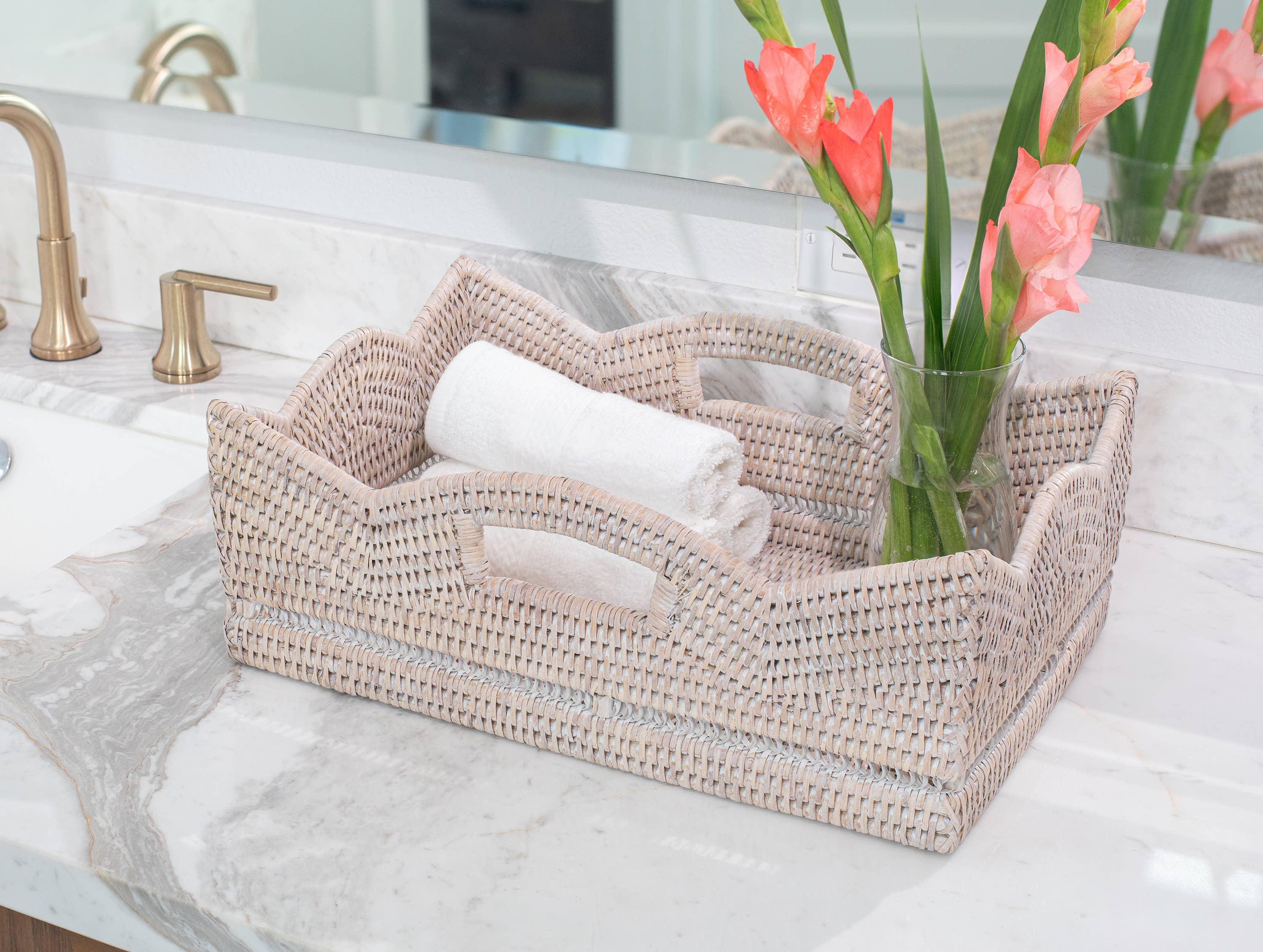 Artifacts Trading Company - Wholesale Basket - Rattan Rectangular Scallop Shelf Basket6