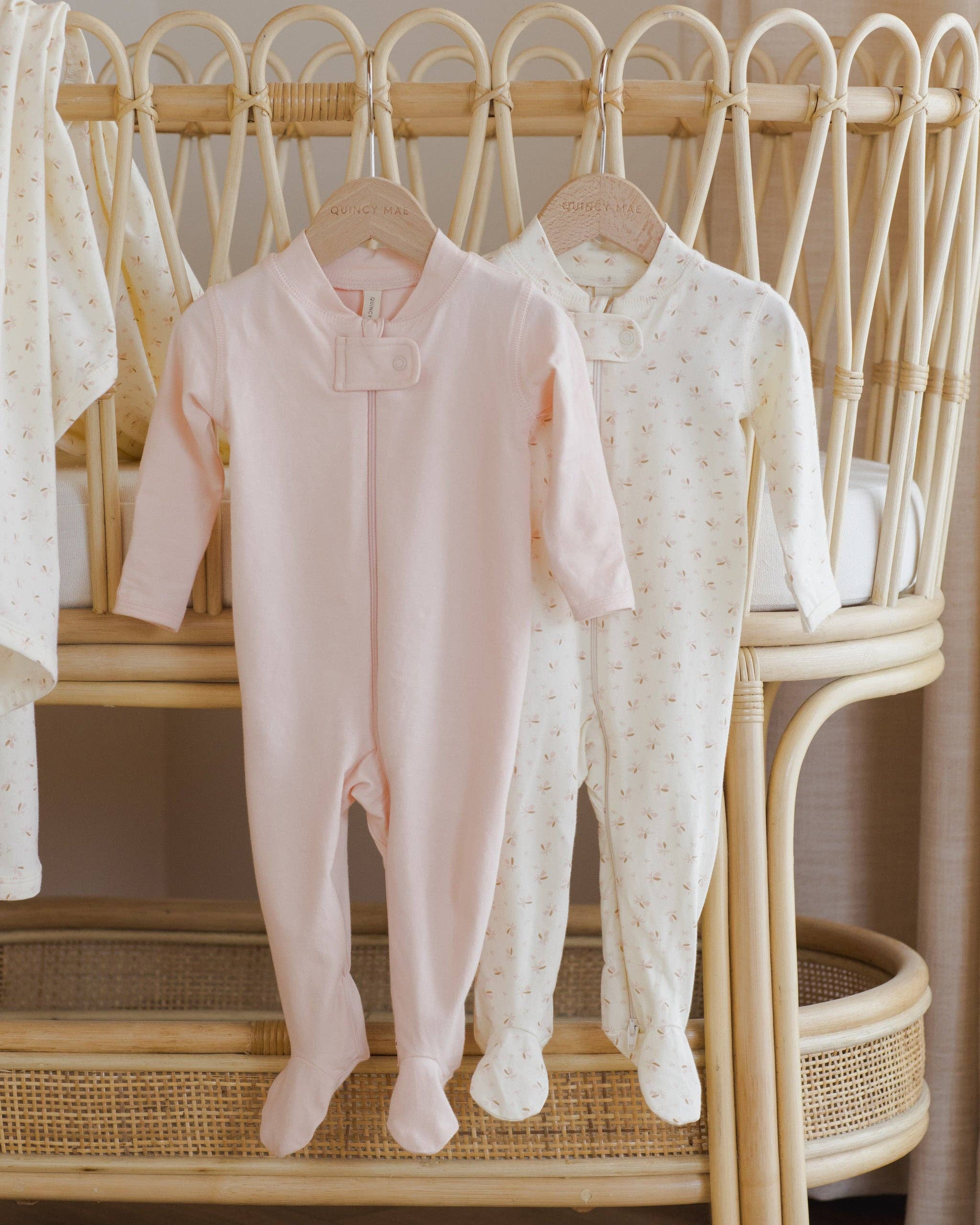 Quincy Mae - Wholesale Sleepsuit - Baby - Zip Longsleeve Sleeper Footie Petal5