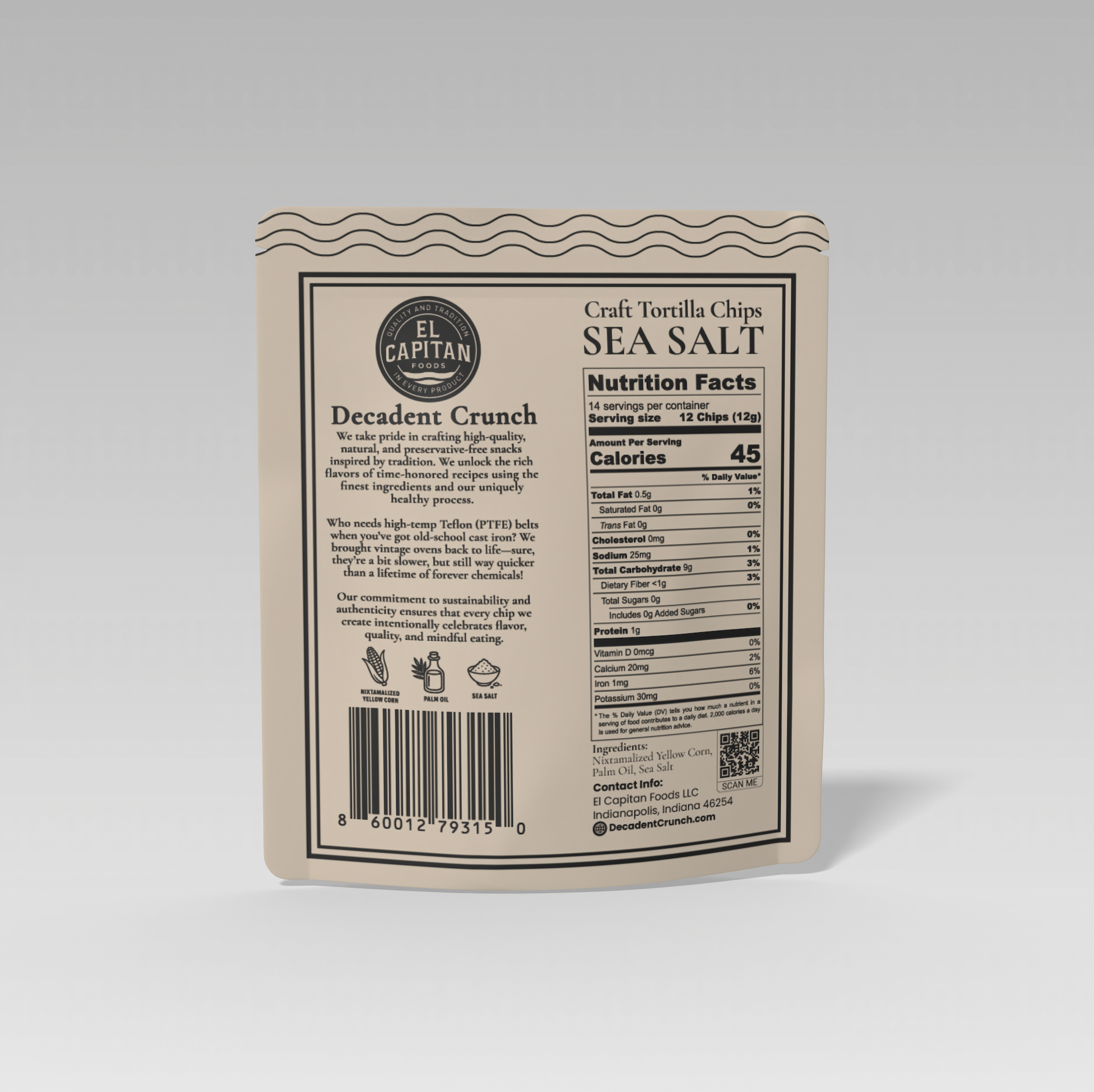 El Capitan Foods - Wholesale Chips - Decadent Crunch - Sea Salt2