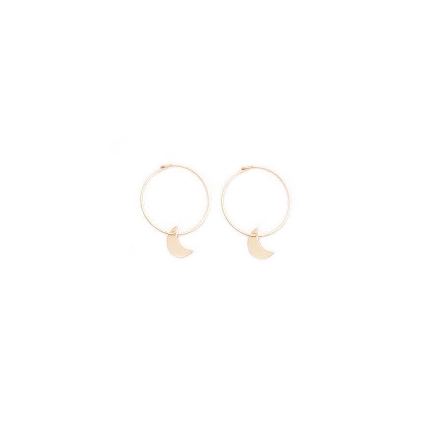 gold & gray - Wholesale Hoop Earrings - Mini Moon Hoops Earring0