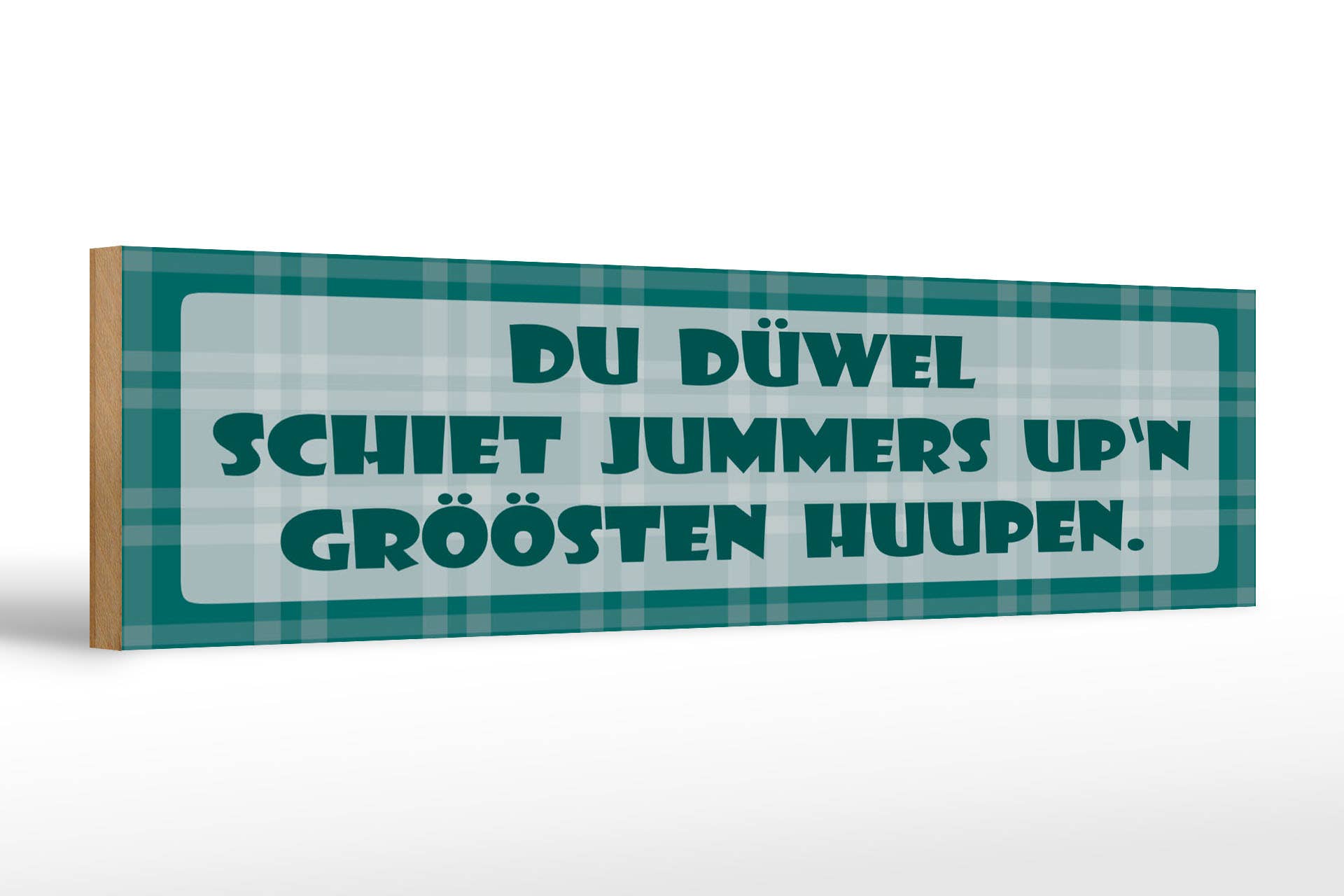 Femer - Wholesale Sign - Wooden sign 46x10 cm The devil shits on the biggest heap0