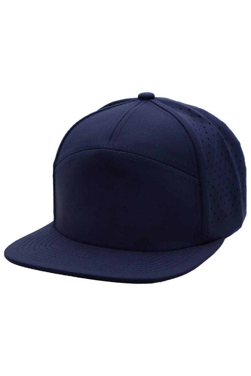 Cap Zone - Wholesale Flat Brim Cap - Men's - 7 Panel Perforated Cotton Poly Blend Snapback14