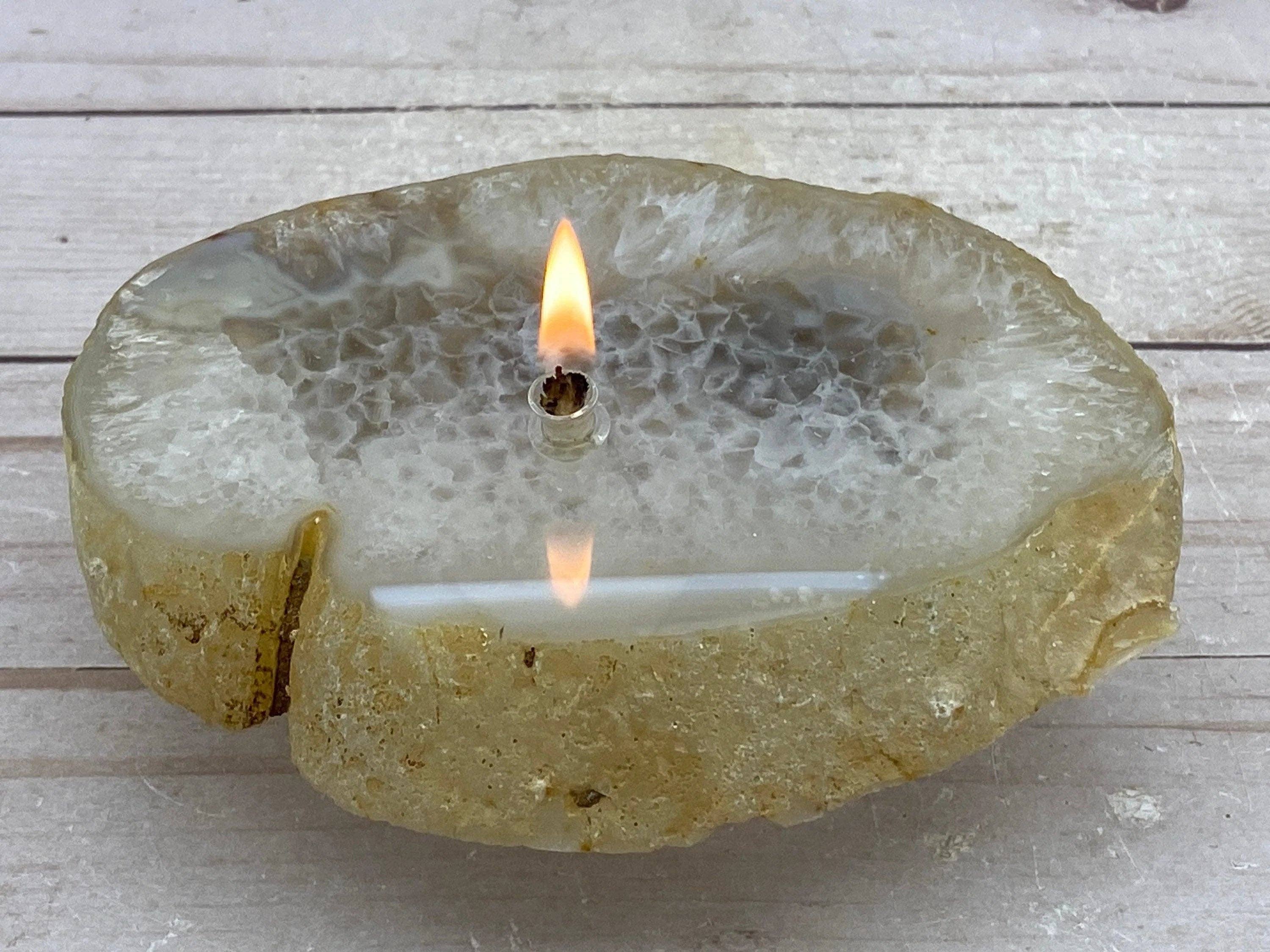 Roccia Roba - Wholesale DIY Craft Kit - ROCK CANDLE KIT - thick agate slab3