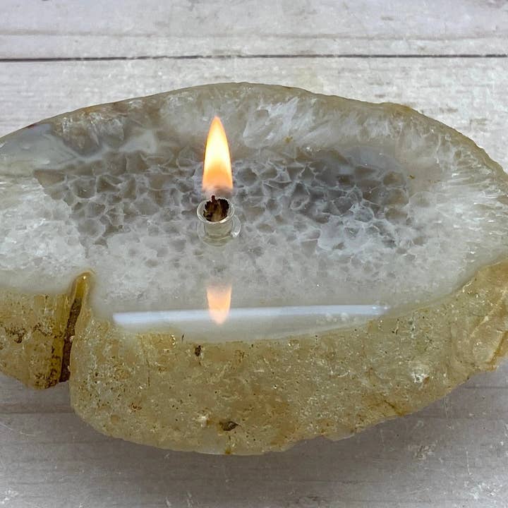 Roccia Roba - Wholesale DIY Craft Kit - ROCK CANDLE KIT - thick agate slab3